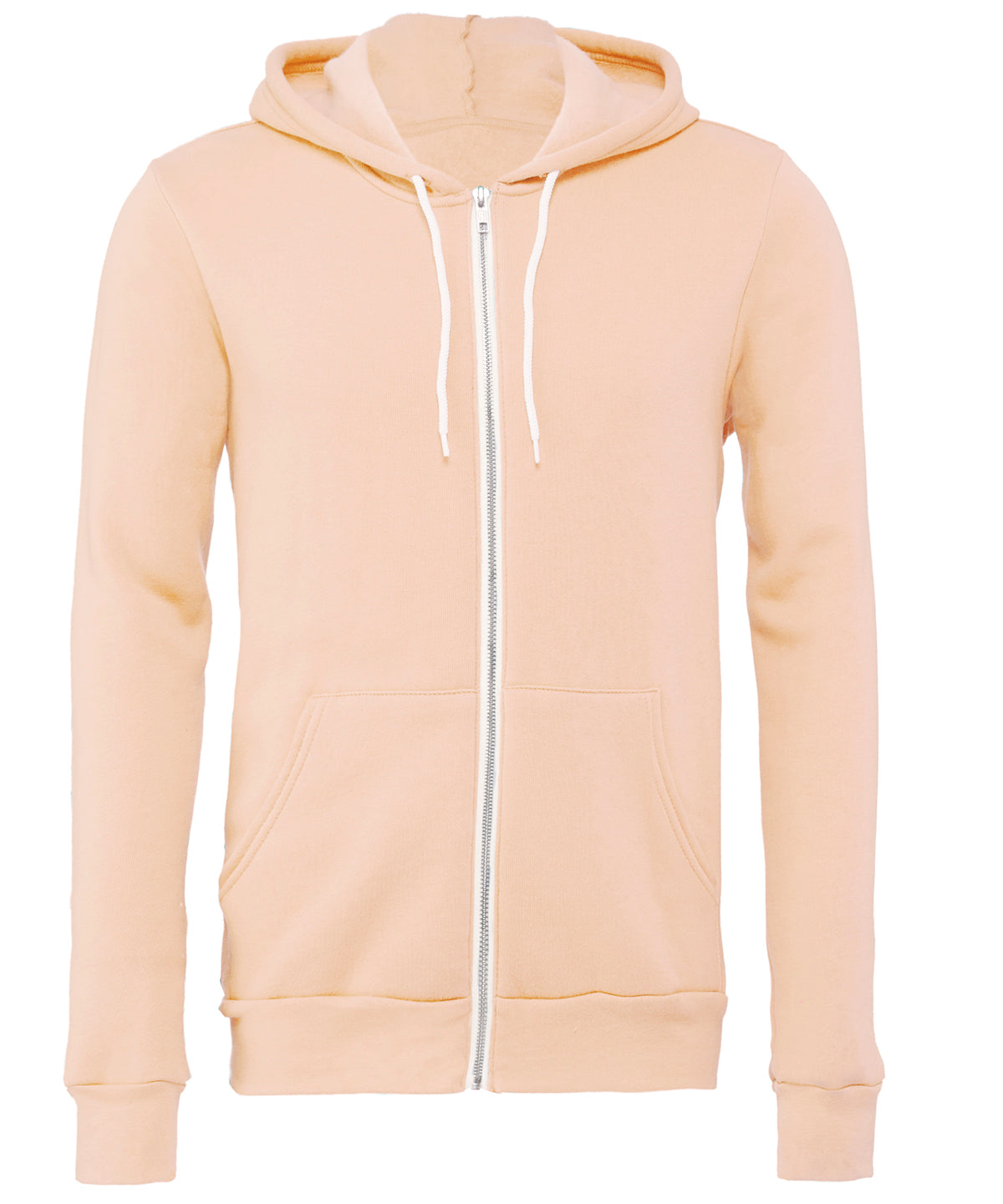 Bella Canvas Unisex polycotton fleece full-zip hoodie Peach
