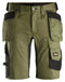 Snickers 6141 Allroundwork Stretch Shorts Holster pocket Khaki Green\Black