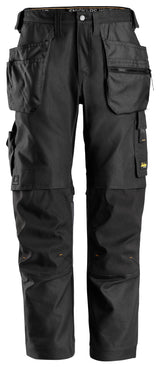 Snickers 6224 Allroundwork Canvas Stretch Trouser Holster pocket Black\Black - Regular / 30 (44) - Trousers