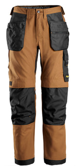 Snickers 6224 Allroundwork Canvas Stretch Trouser Holster pocket Brown\Black - Regular / 30 (44) - Trousers