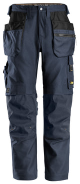 Snickers 6224 Allroundwork Canvas Stretch Trouser Holster pocket Navy\Navy - Regular / 30 (44) - Trousers