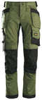 Snickers 6241 Allroundwork Stretch Trousers Holster pocket Khaki Green\Black