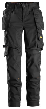 Snickers 6247 Allroundwork Womens Stretch Trousers Holster pocket Black\Black - Short / 27 (18)