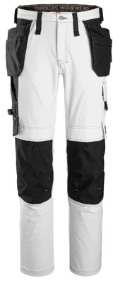 Snickers 6271 Allroundwork Stretch Trousers Holster pocket White\Black - Regular / 30 (44)