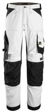 Snickers 6351 Allroundwork Stretch Loose Fit Trousers White\Black - Regular / 30 (44)