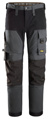 Snickers 6375 Allroundwork 4-Way Stretch Trouser Steel grey\Black - Regular / 30 (44) - Trousers