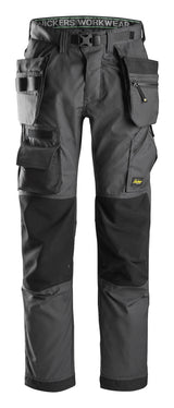Snickers 6923 Flexiwork Floorlay Trousers Holster pocket Steel grey\Black - Regular / 30 (44)