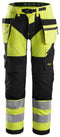 Snickers 6932 Flexiwork Hi-vis Work Trousers Holster pocket Class 2 Yellow\Black