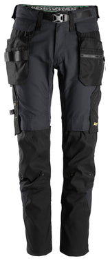 Snickers 6972 Flexiwork Trouser Detachable Holster pocket Steel grey\Black - Regular / 30 (44) - Trousers