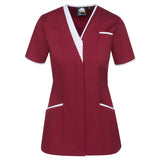 ORN 8200 - Tonia V-Neck Tunic Maroon - White - 6 - Healthcare