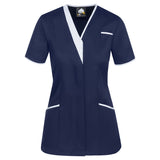 ORN 8200 - Tonia V-Neck Tunic Navy - White - 6 - Healthcare
