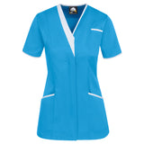 ORN 8200 - Tonia V-Neck Tunic Teal - White - 6 - Healthcare