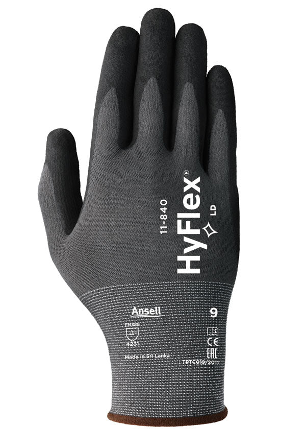 Ansell HyFlex Nitrile Disposable Gloves - Black / XS