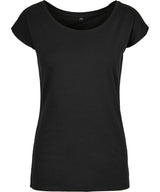 Build Your Brand Basic Womens Wide Neck Tee Black - XS - T-Shirts