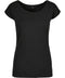 Build Your Brand Basic Womens wide neck tee Black