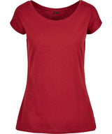 Build Your Brand Basic Womens Wide Neck Tee Burgundy - XS - T-Shirts
