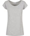 Build Your Brand Basic Womens Wide Neck Tee Heather Grey