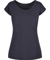 Build Your Brand Basic Womens Wide Neck Tee Navy - XS - T-Shirts