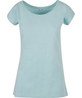 Build Your Brand Basic Womens Wide Neck Tee Ocean Blue - XS - T-Shirts