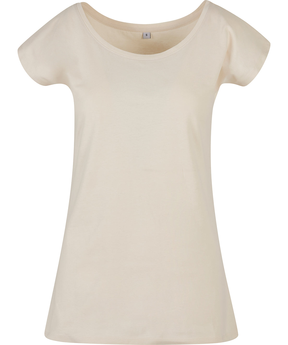 Build Your Brand Basic Womens Wide Neck Tee Sand