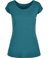 Build Your Brand Basic Womens Wide Neck Tee Teal - XS - T-Shirts