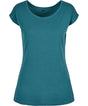 Build Your Brand Basic Womens Wide Neck Tee Teal