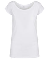 Build Your Brand Basic Womens Wide Neck Tee White - XS - T-Shirts
