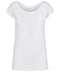 Build Your Brand Basic Womens Wide Neck Tee White