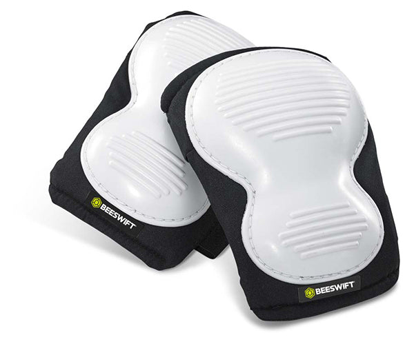 Beeswift Poly Ridged Knee Pad - White / Black - Pads