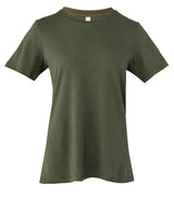 Bella Canvas Womens relaxed Jersey short sleeve tee Military Green - S - T-Shirts