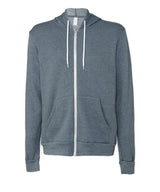 Bella Canvas Unisex Polycotton Fleece Full-Zip Hoodie - Heather Slate / XS - Hoodies