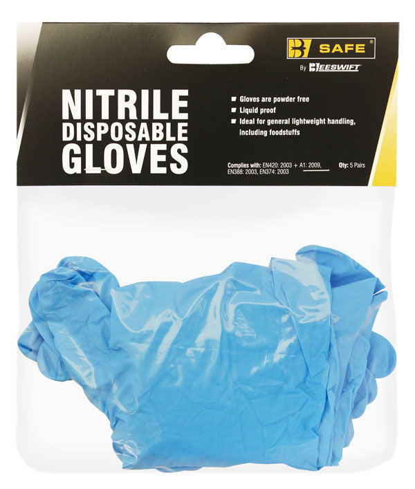 Beeswift Nitrile Disposable Glove Pack Of 5 Pairs