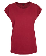 Build Your Brand Womens Extended Shoulder Tee Burgundy - XS - T-Shirts