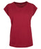 Build Your Brand Womens Extended Shoulder Tee Burgundy