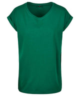 Build Your Brand Womens Extended Shoulder Tee Forest Green - XS - T-Shirts