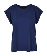 Build Your Brand Womens Extended Shoulder Tee Light Navy - XS - T-Shirts