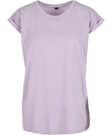 Build Your Brand Womens Extended Shoulder Tee Lilac - XS - T-Shirts