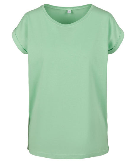 Build Your Brand Womens Extended Shoulder Tee Neo Mint