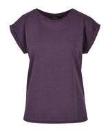 Build Your Brand Womens Extended Shoulder Tee Purple Night - XS - T-Shirts