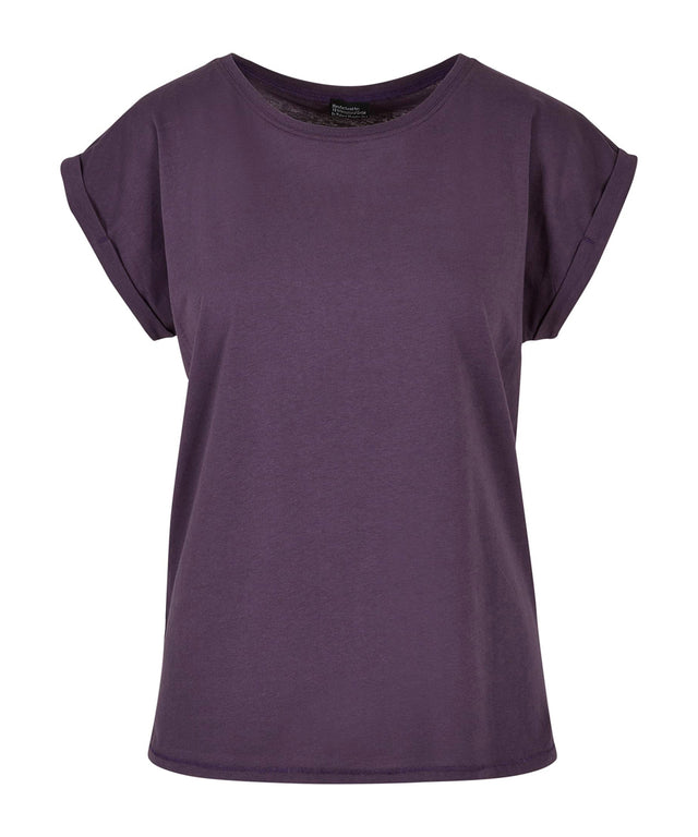 Build Your Brand Womens Extended Shoulder Tee Purple Night