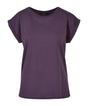 Build Your Brand Womens Extended Shoulder Tee Purple Night