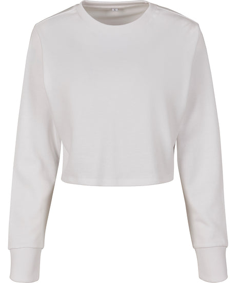 Build Your Brand Women’s terry cropped crew
