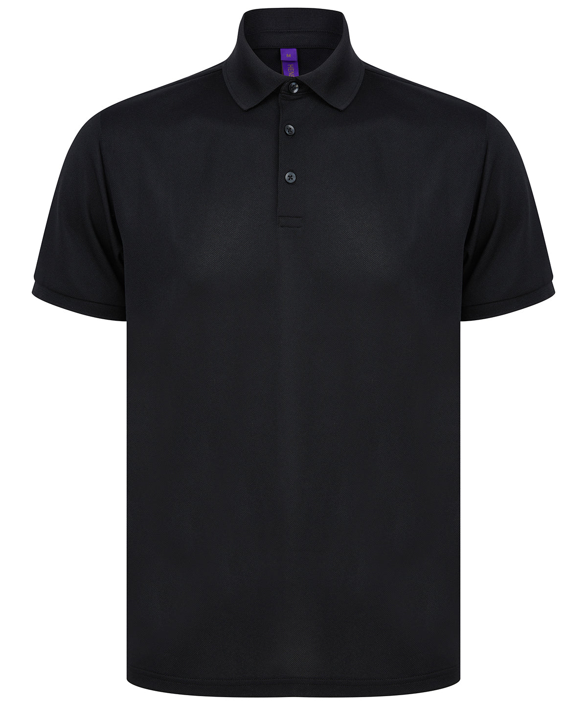 Henbury Recycled polyester polo shirt - Black / XS - Polo Shirts