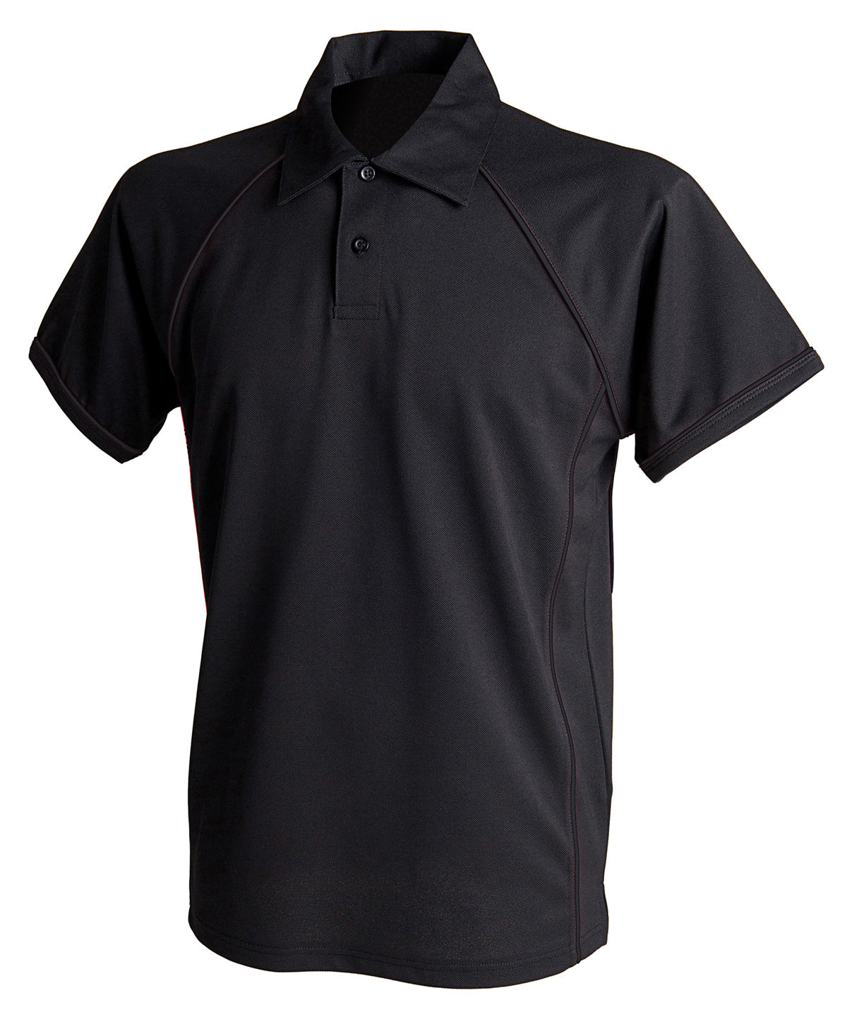 Finden & Hales Piped performance polo Black/Black