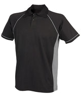 Finden & Hales Piped performance polo Black/Gunmetal Grey - S - Polo Shirts