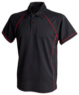 Finden & Hales Piped performance polo Black/Red - S - Polo Shirts