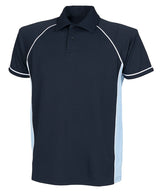 Finden & Hales Piped performance polo Navy/Sky/White - S - Polo Shirts