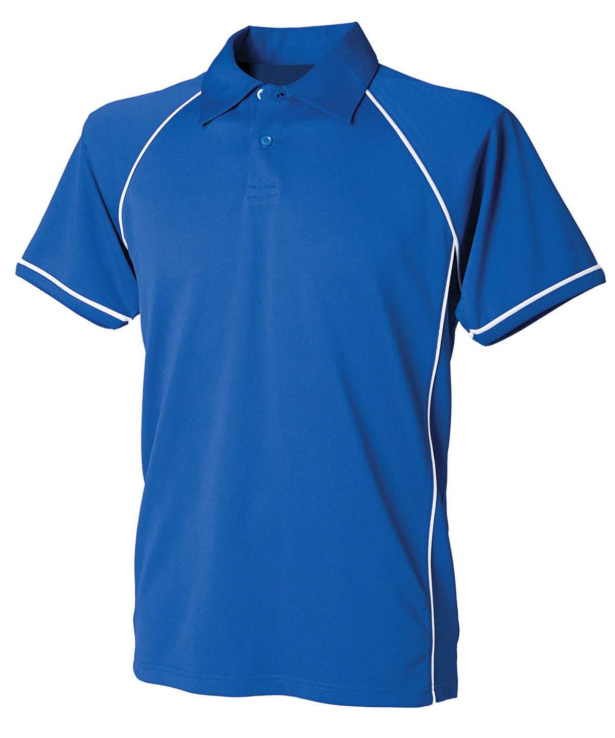 Finden & Hales Piped performance polo Royal/White