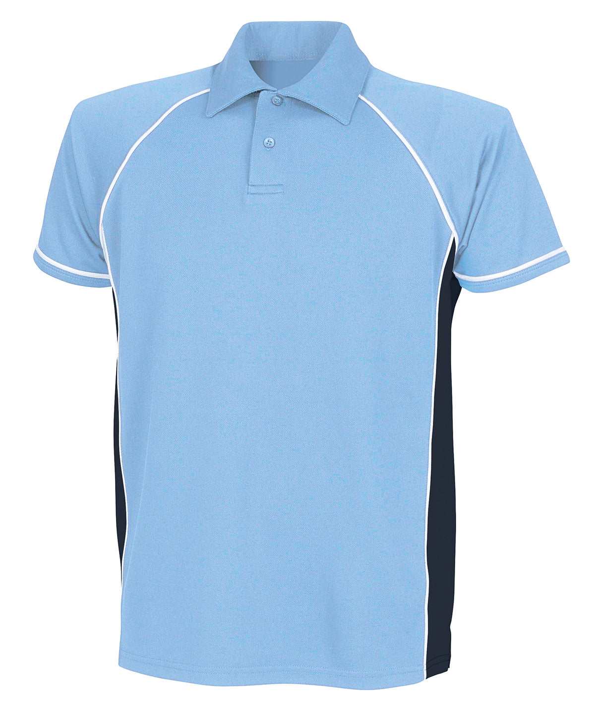 Finden & Hales Piped performance polo Sky/Navy/White