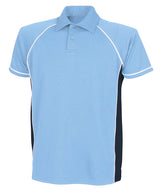 Finden & Hales Piped performance polo Sky/Navy/White - S - Polo Shirts